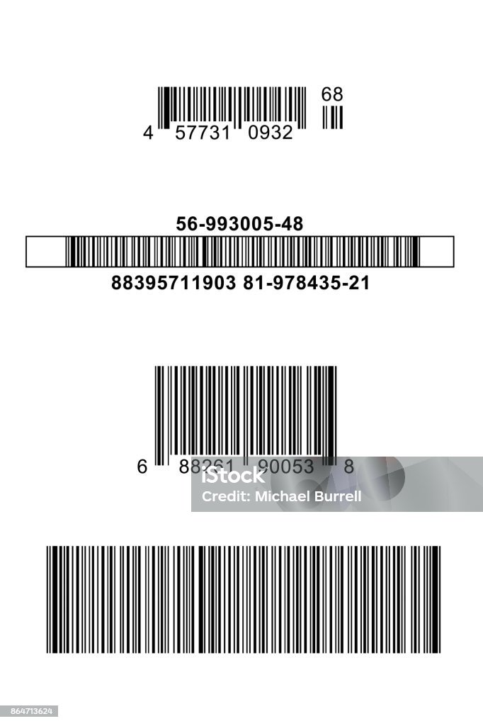 Bar Codes Four Different Bar Codes Isolated on White Background. Bar Code Stock Photo