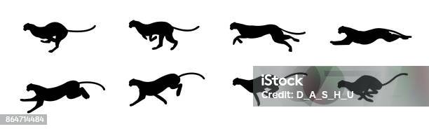 Cheetah Run Cycle Stock Illustration - Download Image Now - Cheetah, Running, Icon Symbol