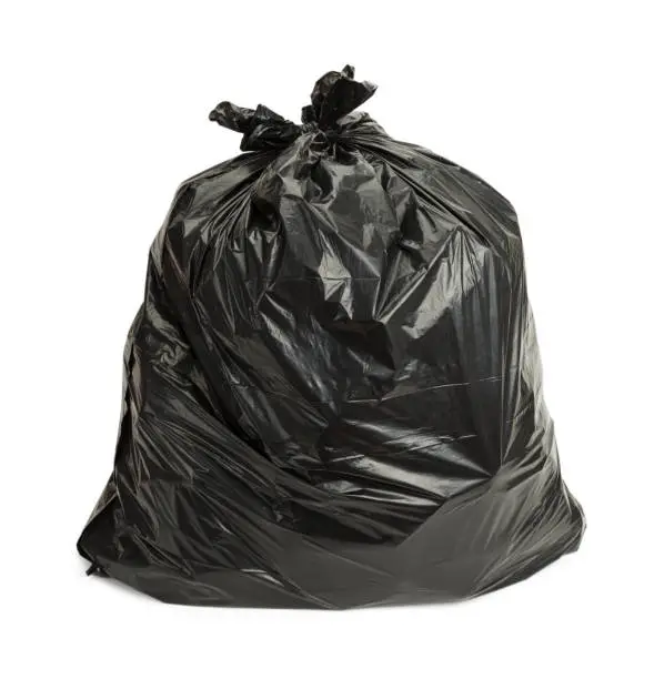 Full Garbage Bag Isolated on White Background.