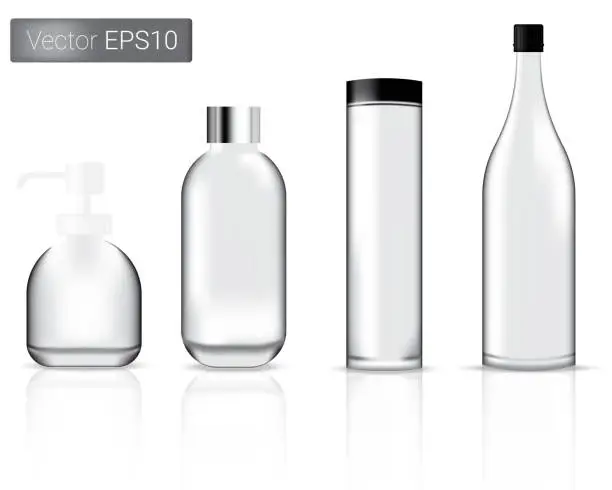 Vector illustration of Glass Bottles Set