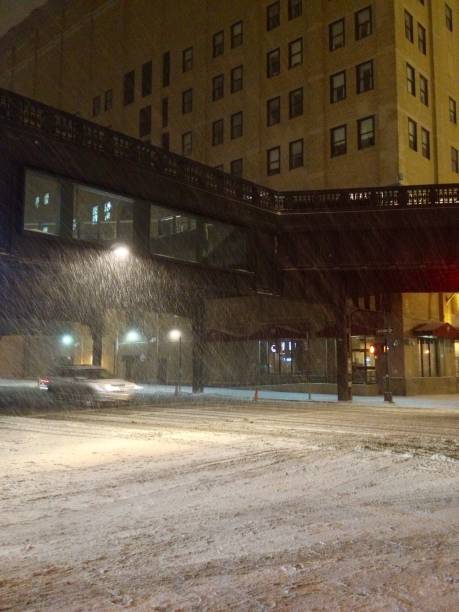 istock A view of a highline bridge and snow at night time 864728906
