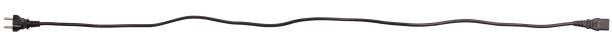Black power cable Black power cable with plug and socket isolated on white background stopper stock pictures, royalty-free photos & images