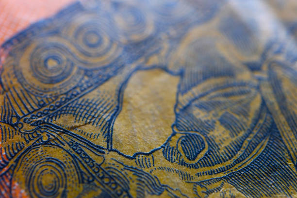 macedonia currency denar, the banknote pattern background, close up. - denar imagens e fotografias de stock