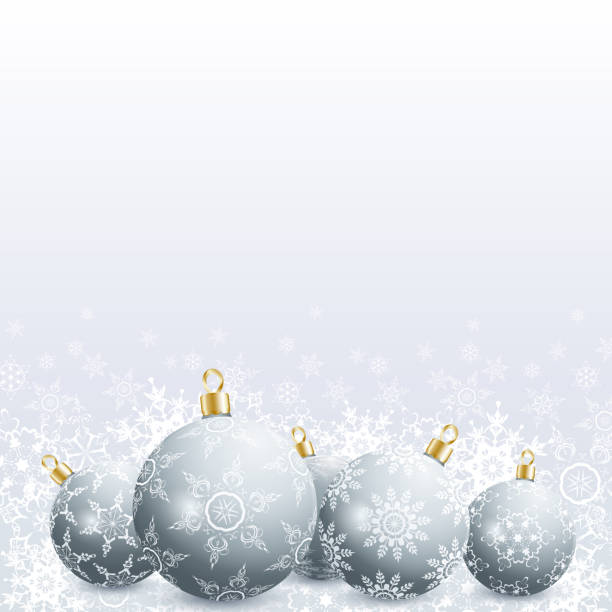 istock New Year and Christmas card with christmas ball and snowflake 864753428