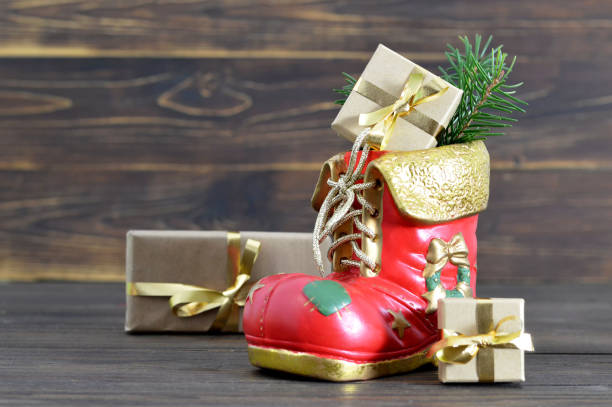 istock Christmas boot and  gifts 864757360
