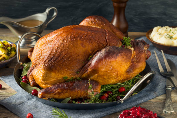 Organic Homemade Smoked Turkey Dinner for Thanksgiving