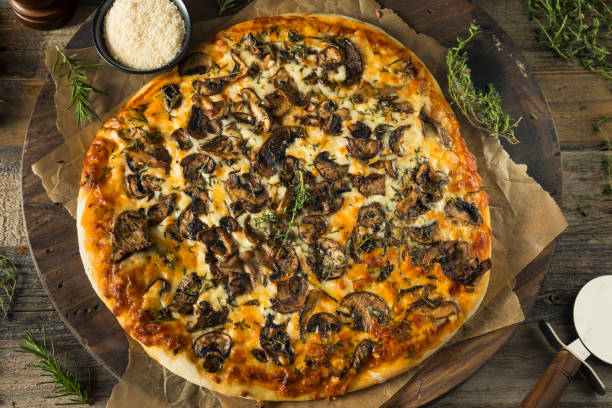 istock Gourmet Homemade Mushroom Pizza 864763520