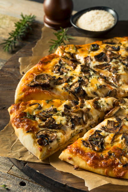 istock Gourmet Homemade Mushroom Pizza 864766424