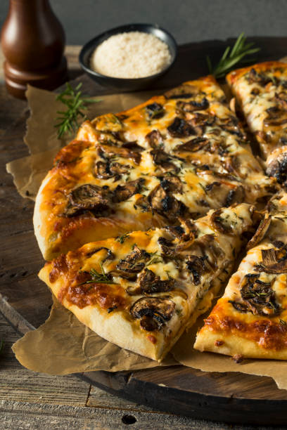 istock Gourmet Homemade Mushroom Pizza 864769200