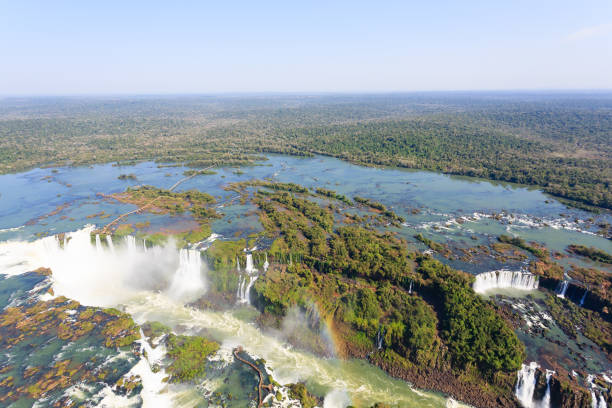 istock Iguazu falls helicopter view, Argentina 864779958