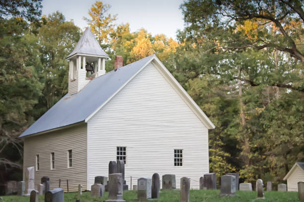 istock Country church and graveyard 864780542