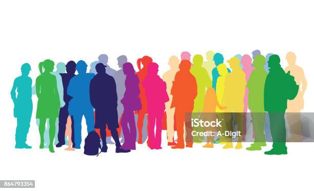 Waiting Around Crowded People Stock Illustration - Download Image Now - People, Icon Symbol, Crowd of People