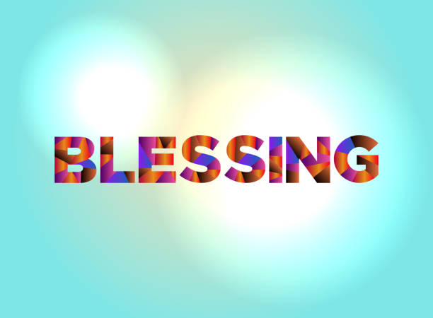 Blessing Concept Colorful Word Art Illustration The word BLESSING written in colorful abstract word art on a vibrant background. Vector EPS 10 available. godspeed stock illustrations