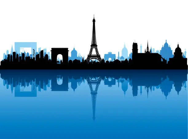 Vector illustration of Paris (All Buildings Are Complete and Moveable)