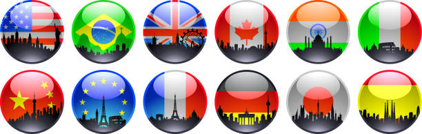 stadt flags - canada american flag canadian culture usa stock-grafiken, -clipart, -cartoons und -symbole