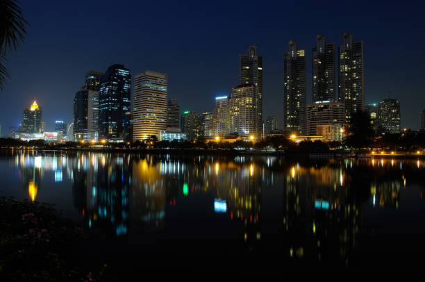 istock Bangkok city night view with main traffic high way 864838462