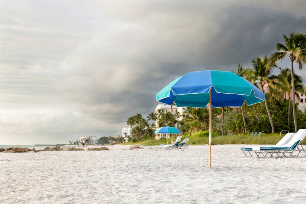 Paradise like Naples beach at sunset, south Florida, USA. stock photo