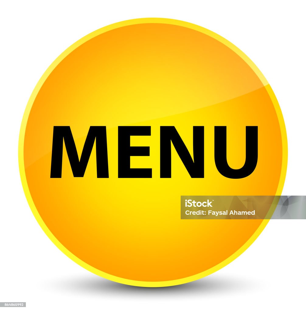 Menu Button Rounded Edges Menu Elegant Yellow Round Button Stock Illustration - Download Image ...
