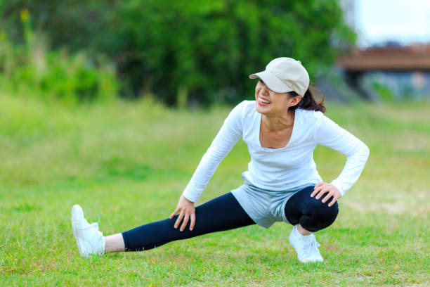 istock woman with flexible exercise 864872660