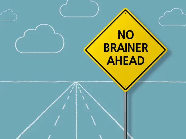 Photo of NO BRAINER AHEAD - Business Chalkboard Background