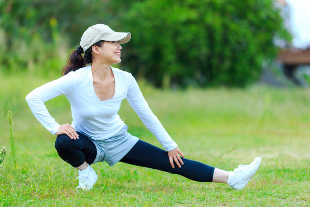 istock woman with flexible exercise 864875060