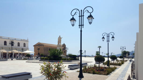 Town square of Zante in Zakynthos island stock photo