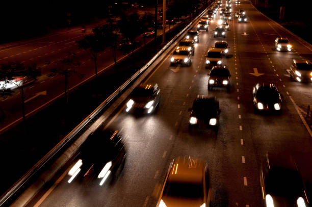 istock Night city scene, on the road 864882584