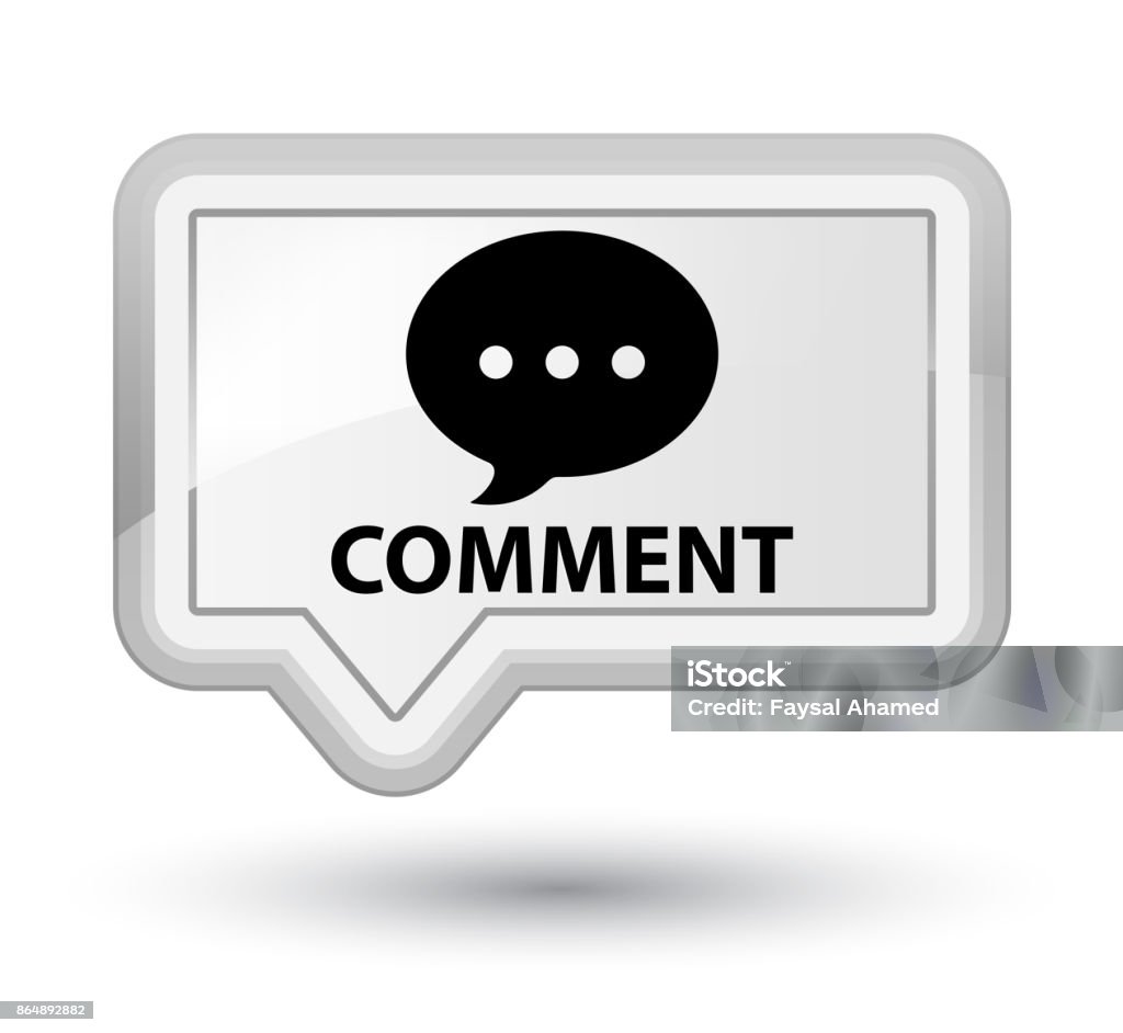 Comment Button White Comment Prime White Banner Button Stock Illustration - Download Image ...
