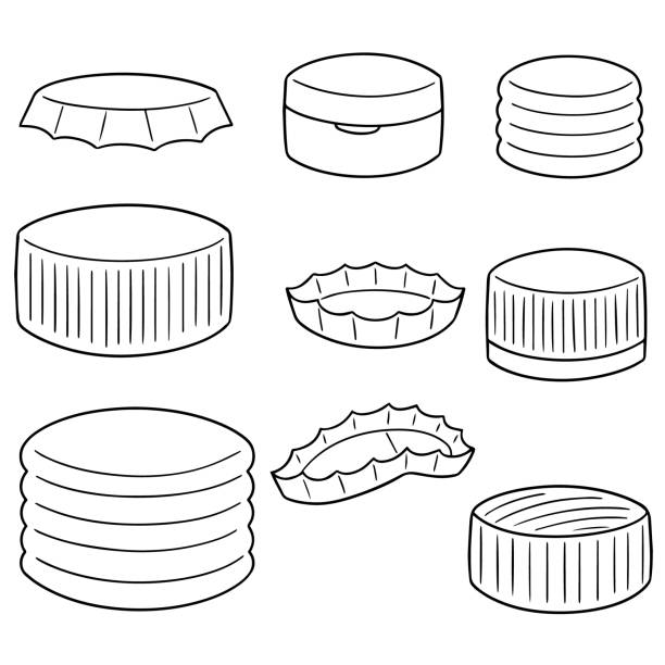 bottle cap vector set of bottle cap silver bottle cap stock illustrations