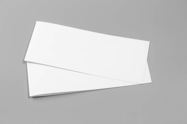 istock Blank portraits. changeable background / white paper isolated on gray. identity design, corporate templates, company style, set of booklets, blank white folding paper flyer 864899710