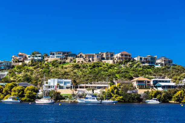 istock Residential area along the river 864899730