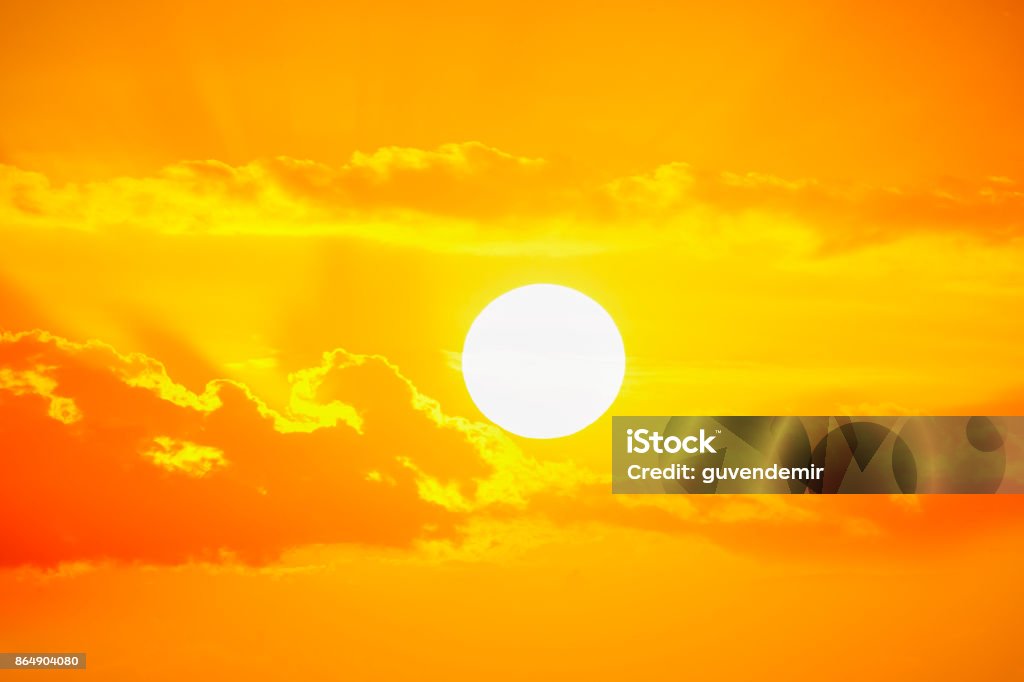 Golden sunset sky Sun Stock Photo