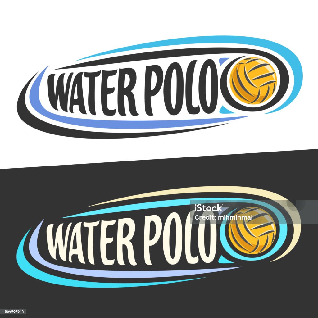 Etiquetas vector para el deporte del waterpolo - arte vectorial de Water-Polo libre de derechos