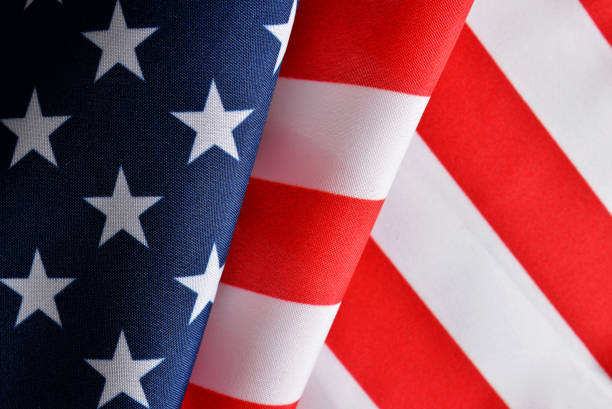 istock Closeup of American flag. 864910856