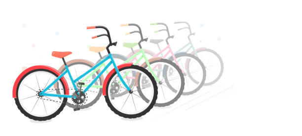 istock Bike in a vector on a white background. Motion graphics and bicycle parking. White blank area for text 864911388