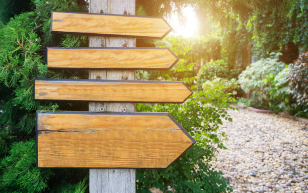 istock Wood sign mockup on spring summer background. 864914700