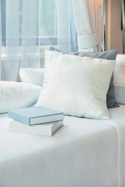 istock White pillows and books setting on white sofa in modern living room 864921780