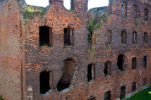 ruined brick building