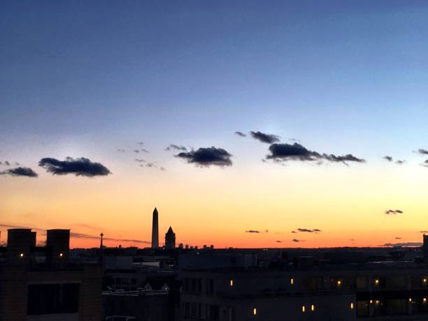 vibrant sunset in Washington D.C. with the Washington Monument i