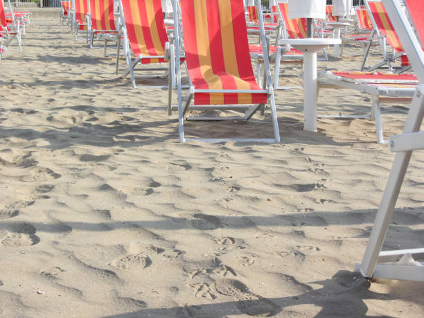 istock beach chair on empty beach in the early morning 864929036