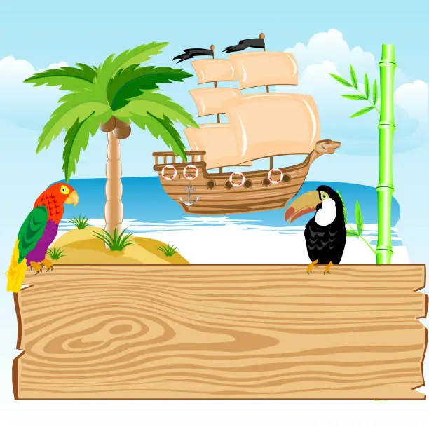 Vector illustration of Tropical paradise