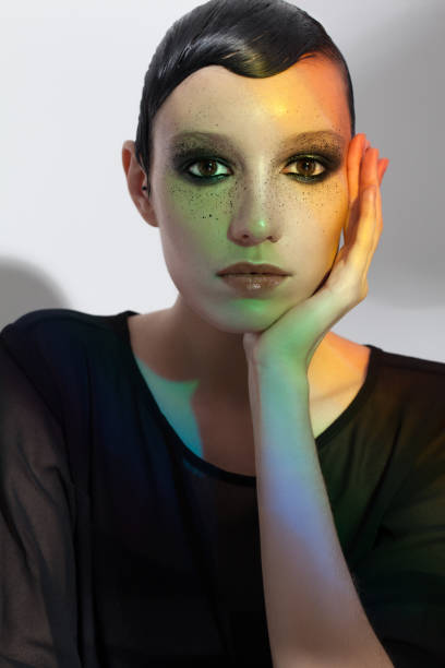 istock girl model with short haircut black make up 864947018
