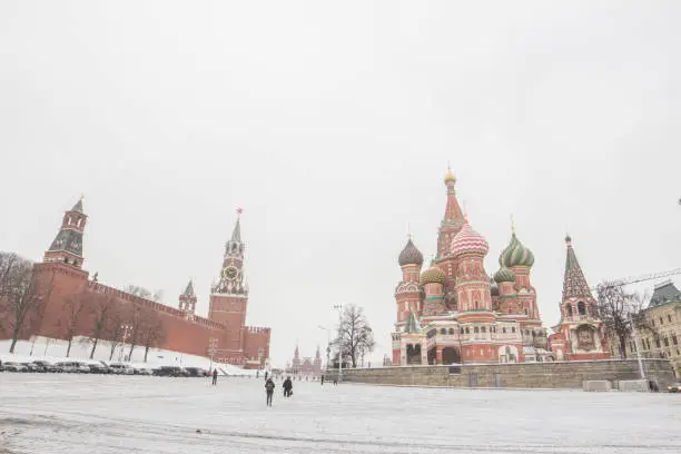 The famous cathedral in winter, Moscow