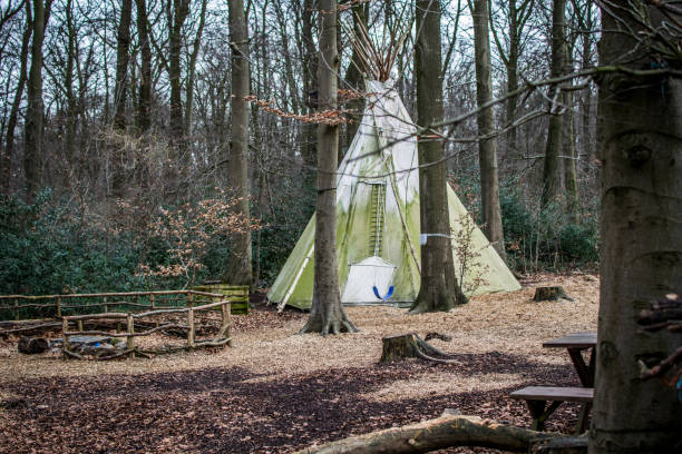 istock indian tent in the woods 864950128