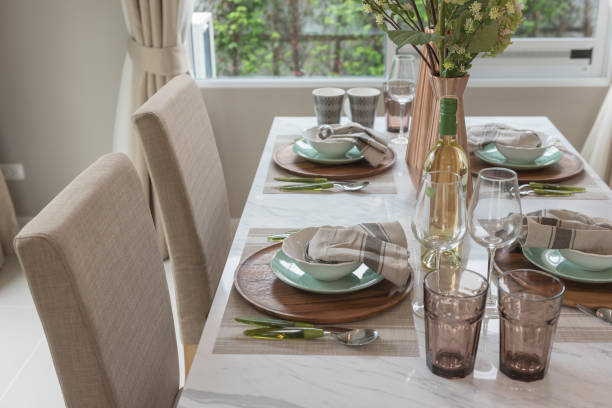 istock contemporary style dining room with table set 864965570