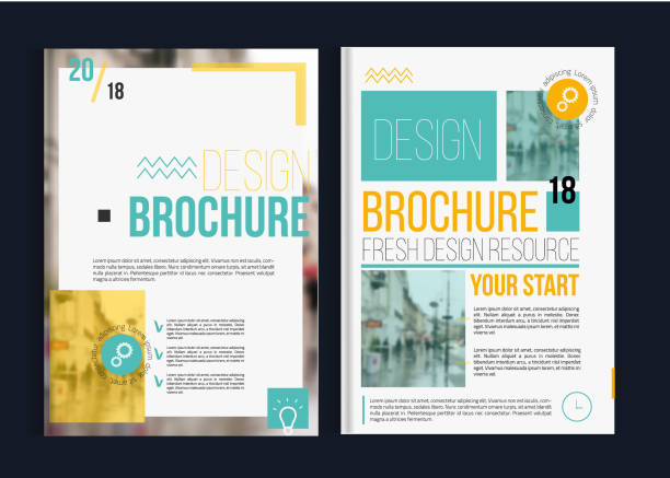 Vector brochure cover templates with blured city landscape. Business book cover design, flyer, professional corporate identity style for presentations Vector brochure cover templates with blured city landscape. Business book cover design, flyer, professional corporate identity style for presentations. modern magazine layout stock illustrations