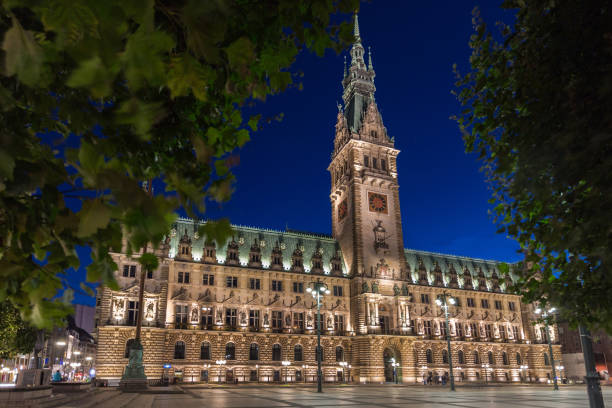istock Townhall of Hamburg at blue hour 864973302