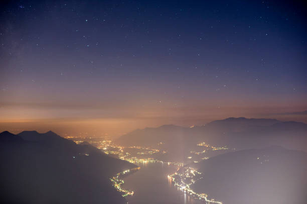 istock Night view from above a mountain peak 864976380