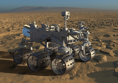 3D Illustration The Mars Rover on Mars