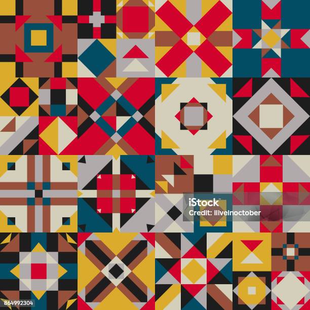 Beautiful Patterns Using Shapes Beautiful Seamless Quilt Pattern With Different Geometrical Shapes ...